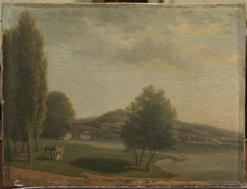 Alexandre Hyacinthe Dunouy - Vista del ponte di Neuilly, Museo Condé, Chantilly